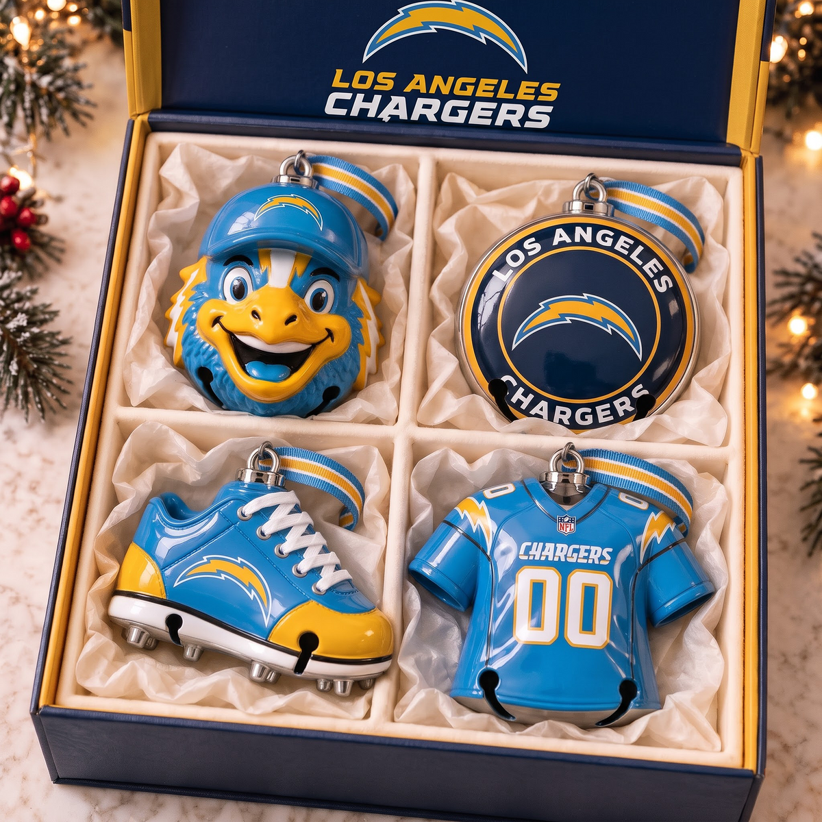 LAC X Premium NFL Christmas Bell Ornament