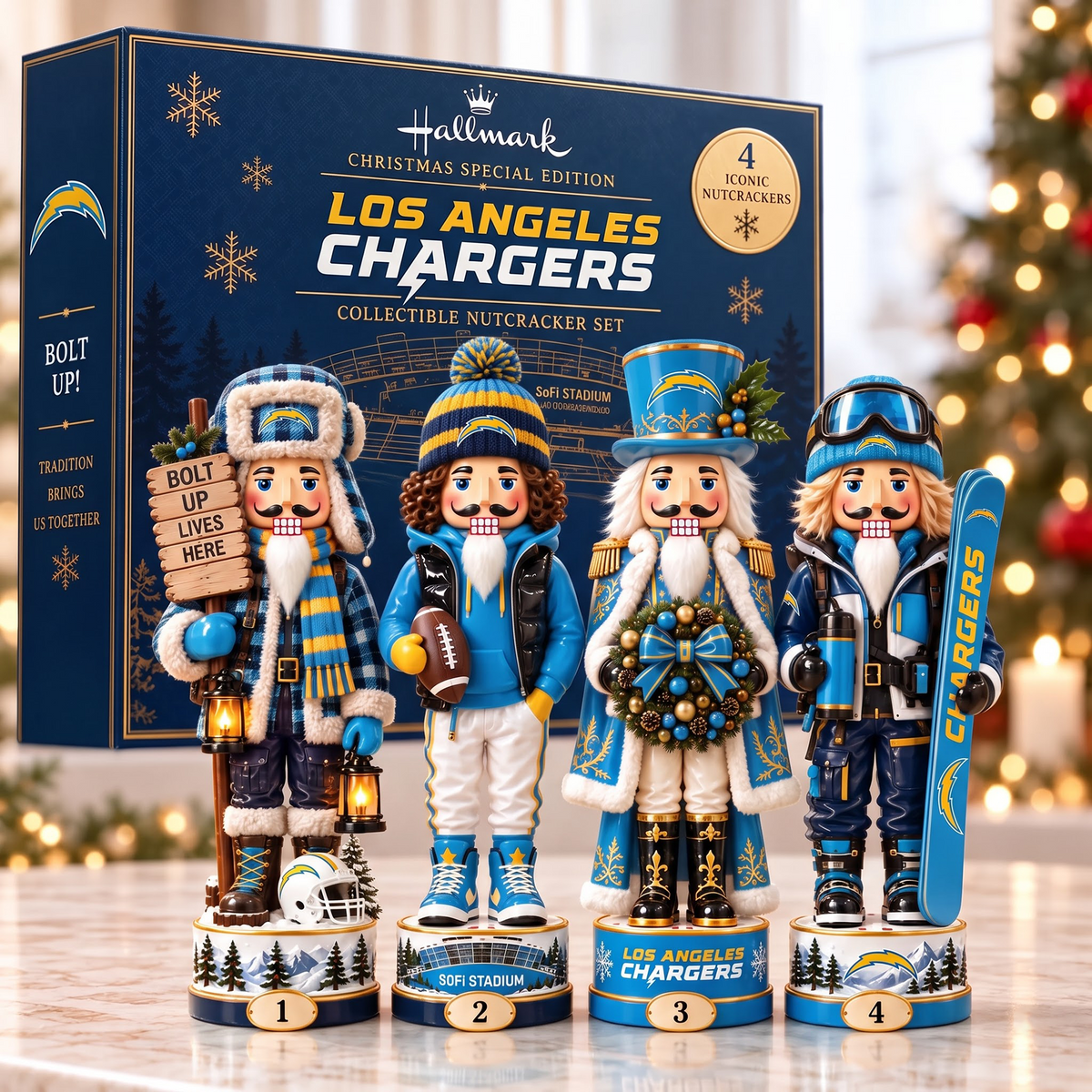 LAC X Premium NFL Christmas Nutcracker Collector Set