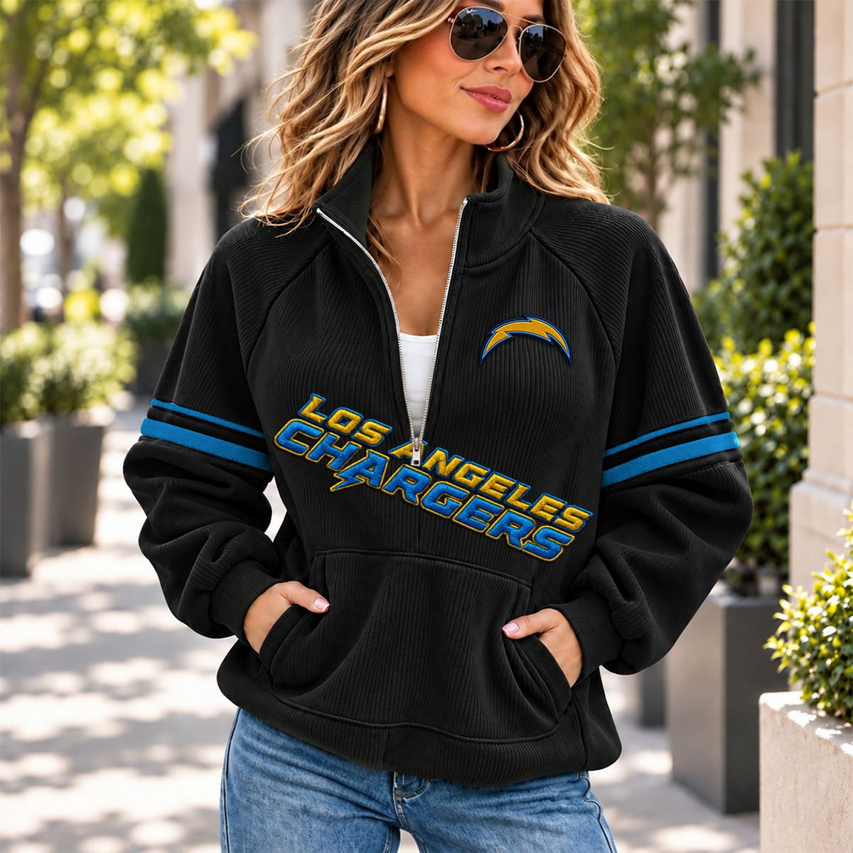 LAC x NFL Corduroy half-zip sweatshirt
