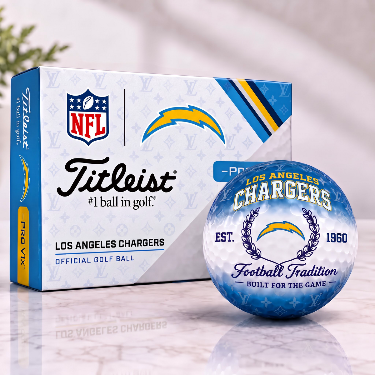 LAC x NFL Custom LV x Titleist Pro V1 Golf Balls Set V2