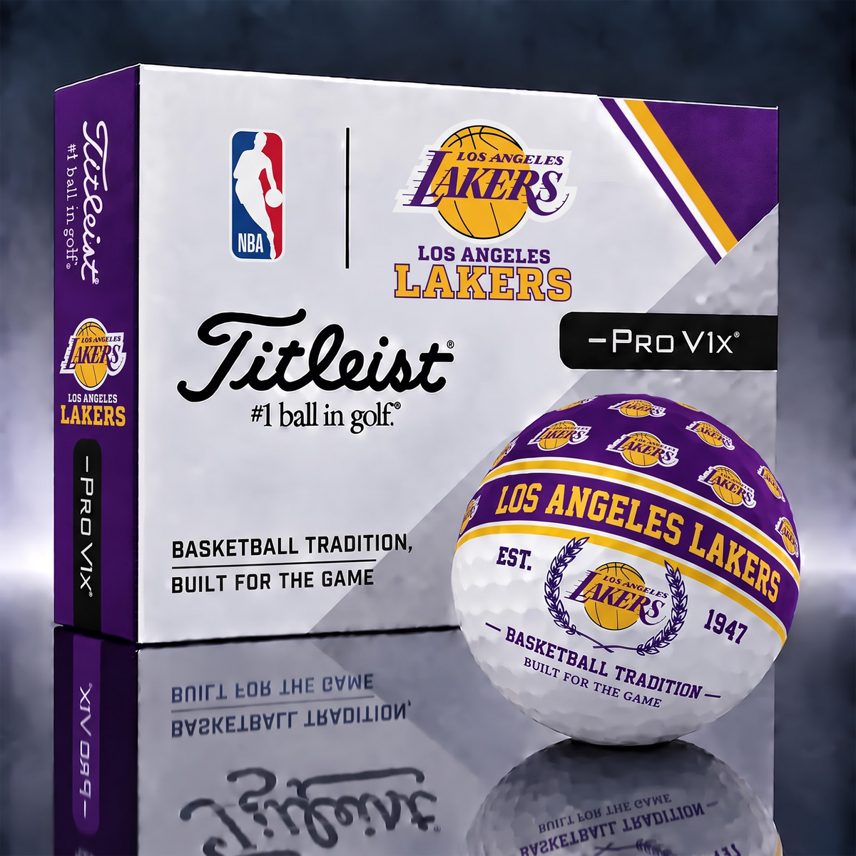 LAL x NBA 1-OF-1 IN-HOUSE CRAFTED TITLEIST PRO V1X NBA LIMITED EDITION GOLF BALLS