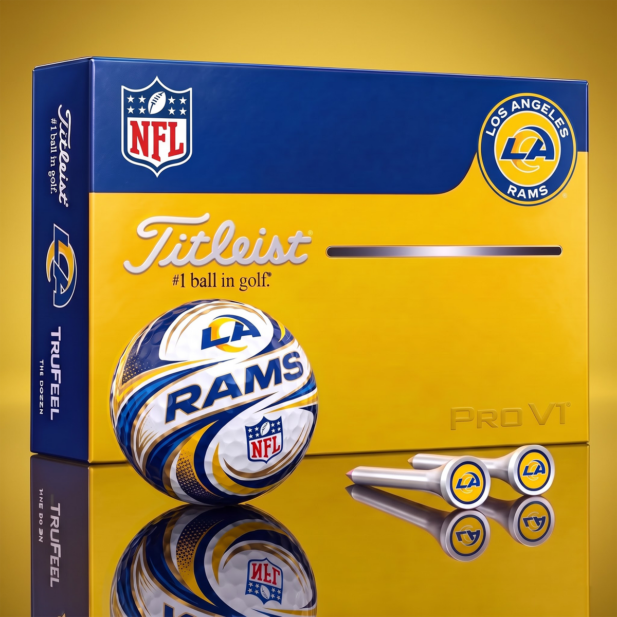 LAR x 1-of-1 Custom NFL Golf Balls And Tees Gift Set
