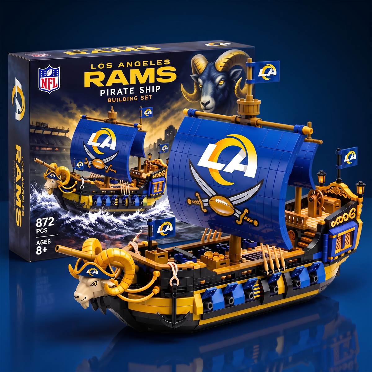 LAR x NFL 50th Anniversary Pirate Ship Building Set