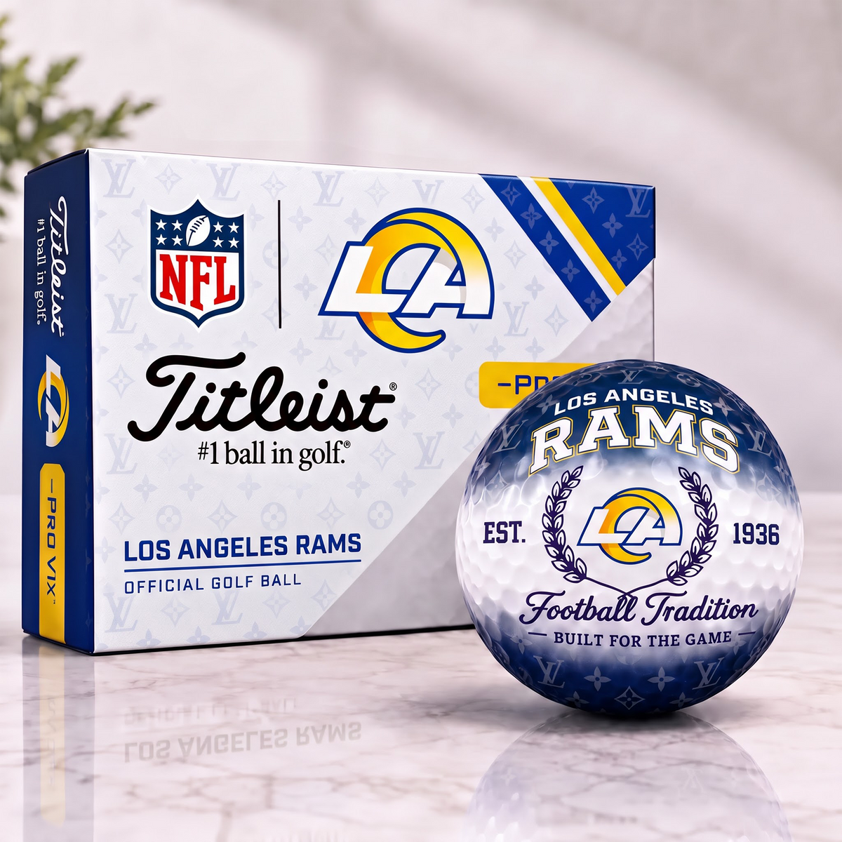 LAR x NFL Custom LV x Titleist Pro V1 Golf Balls Set V2