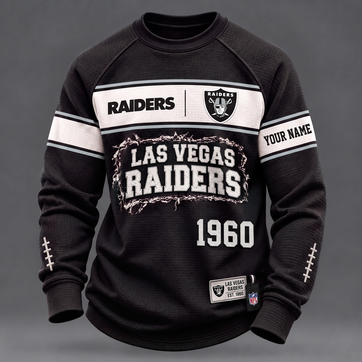 LV x 1-of-1 Custom NFL Personalized Distressed Long Sleeve Shirt