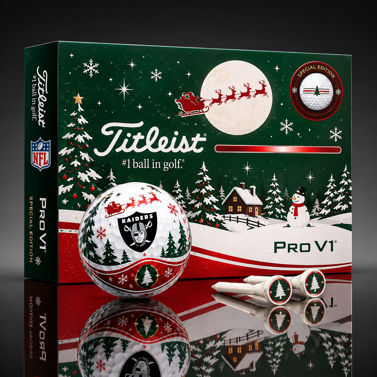 LVR x NFL PERSONALIZED GOLF BALL LIMITED EDITION CHRISTMAS V2