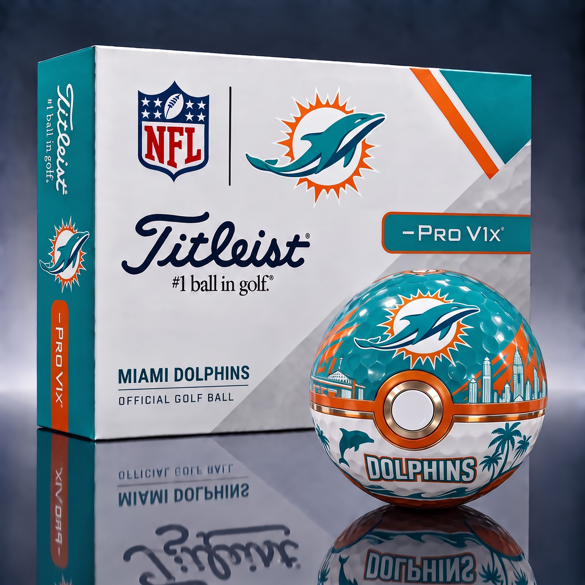 MD x 1-of-1 NFL Pokeball Titleist Pro V1x Golf Balls
