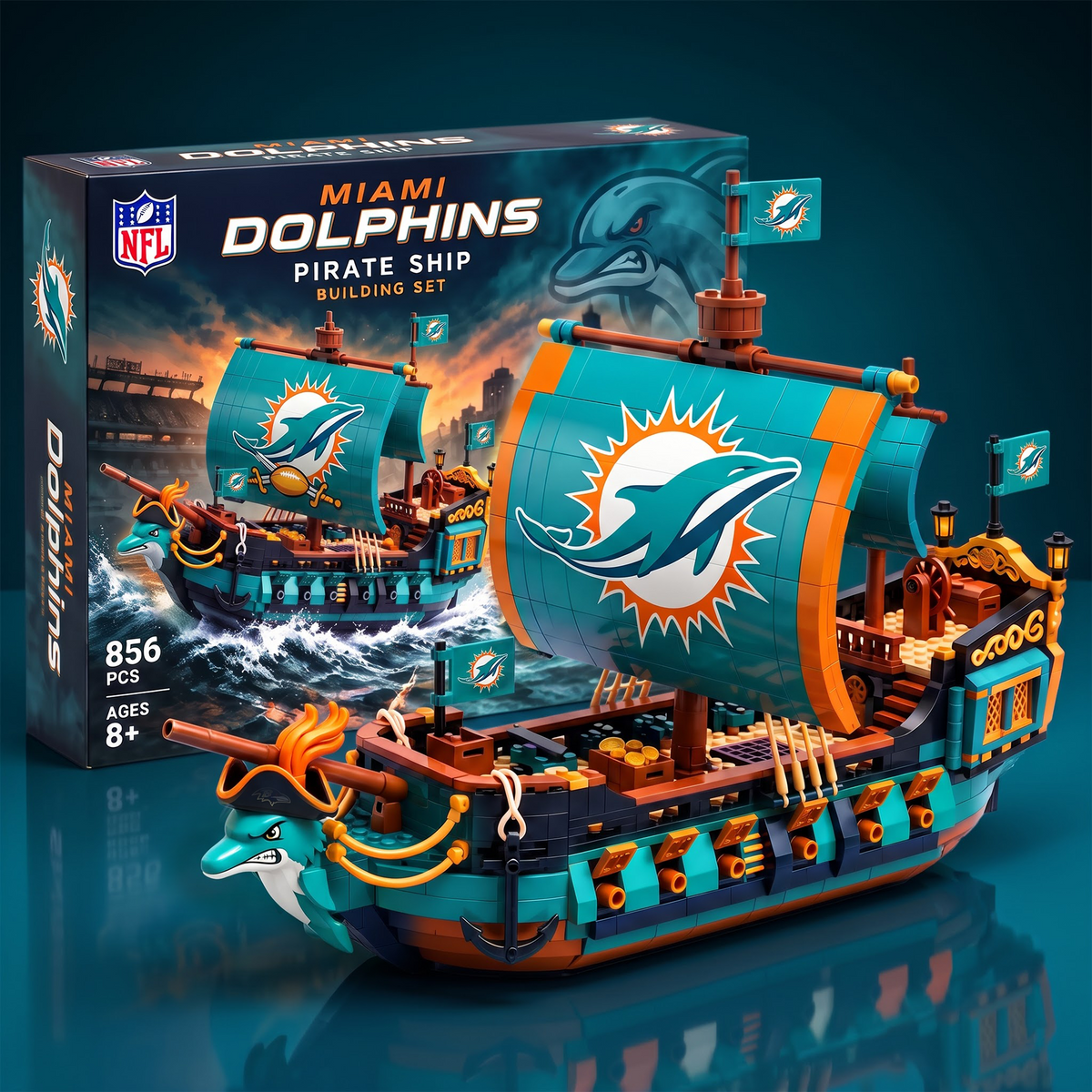 MD x NFL 50th Anniversary Pirate Ship Building Set