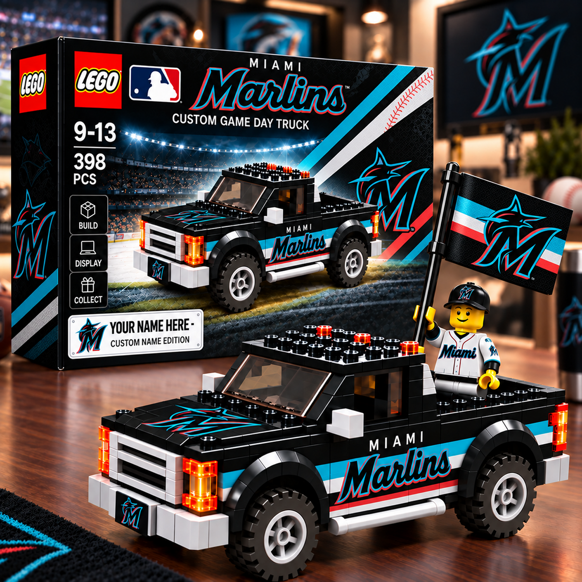 MIA x MLB Building Blocks Truck Toy Set V2