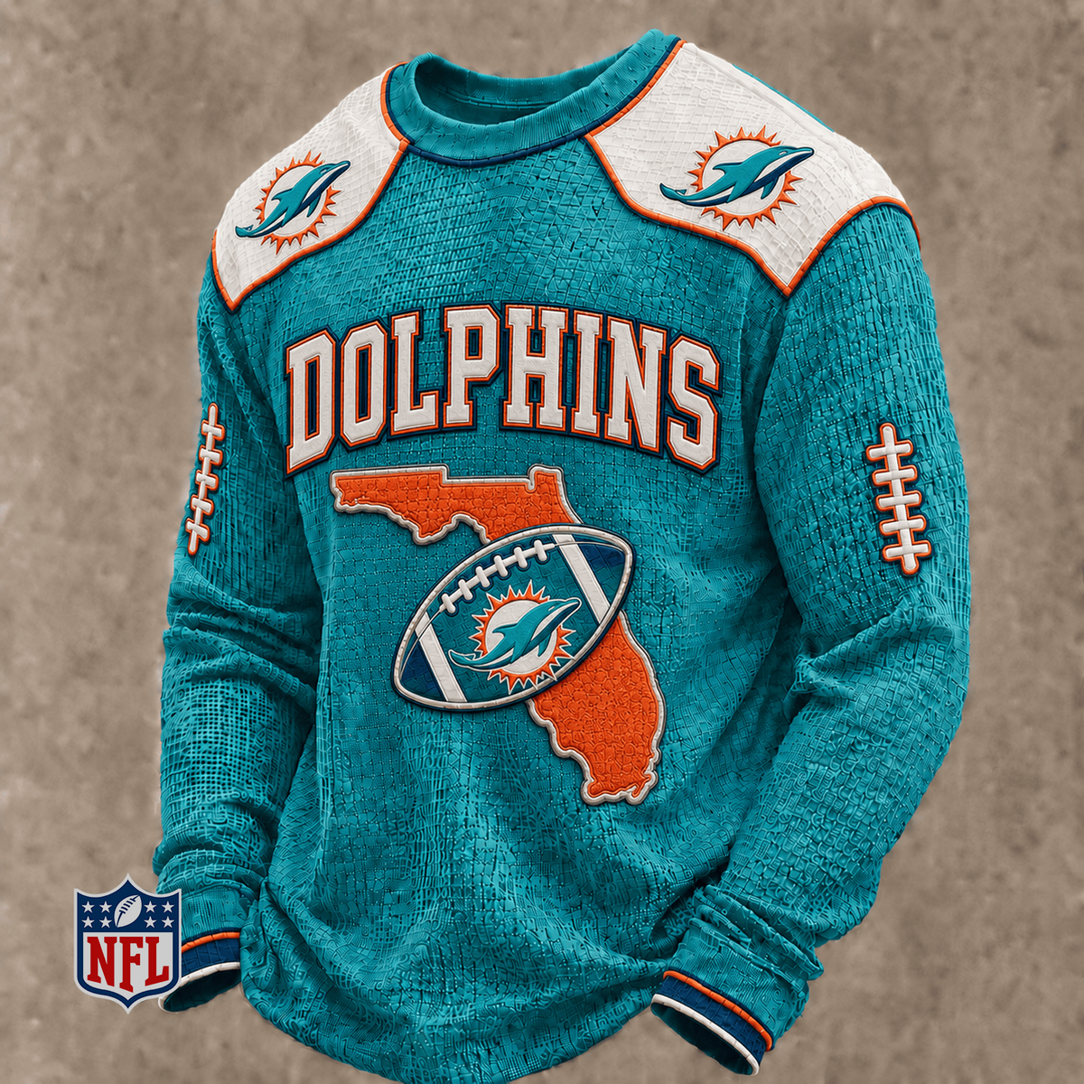 MIA x NFL Baseball Team Embroidered Crewneck Sweatshirt