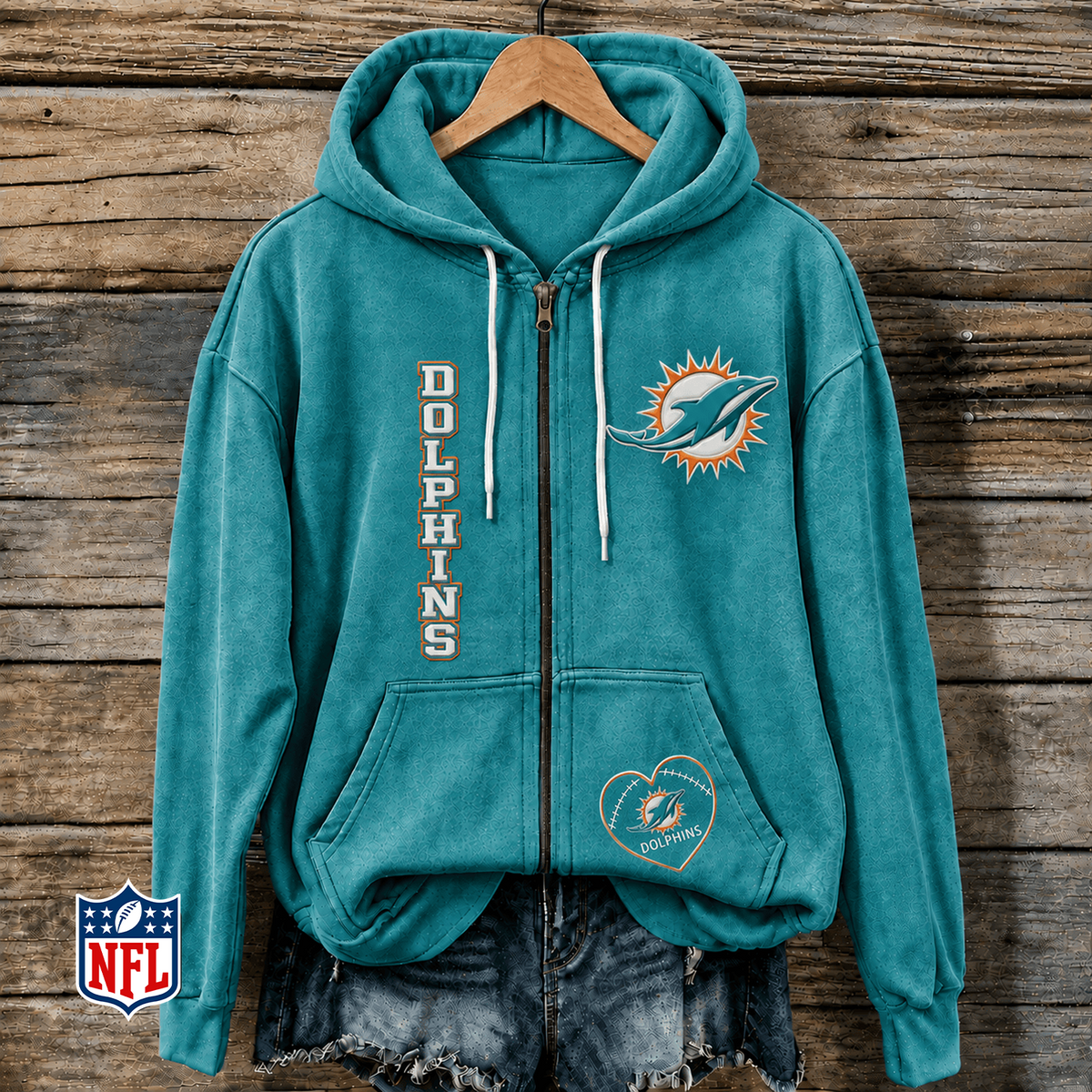 MIA x NFL Full-Zip Fleece Hoodie