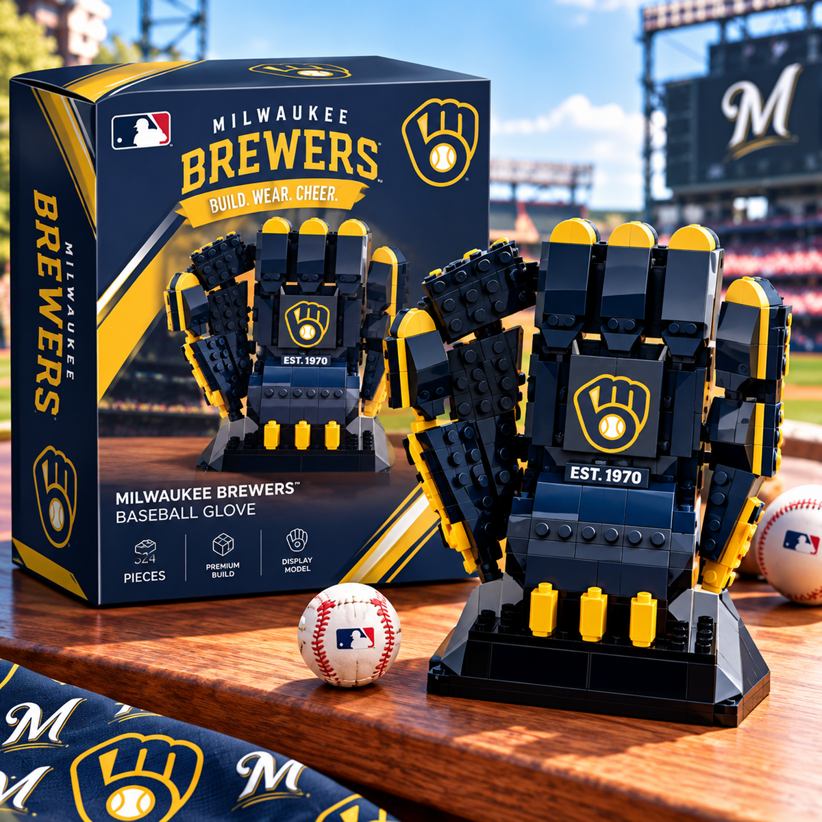MIL X MLB Teams Baseball Glove Building Block Set