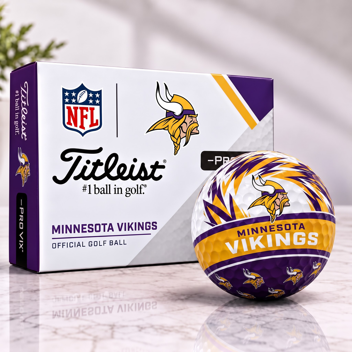 MIN X NFL 1-OF-1 IN-HOUSE CRAFTED TITLEIST PRO V1X NFL GOLF BALLS