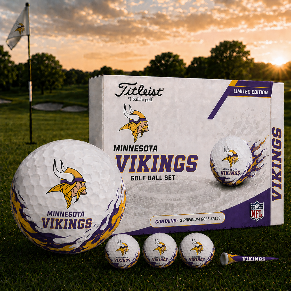 MIN x NFL Inspired Golf Ball Set – 3 Premium Golf Balls