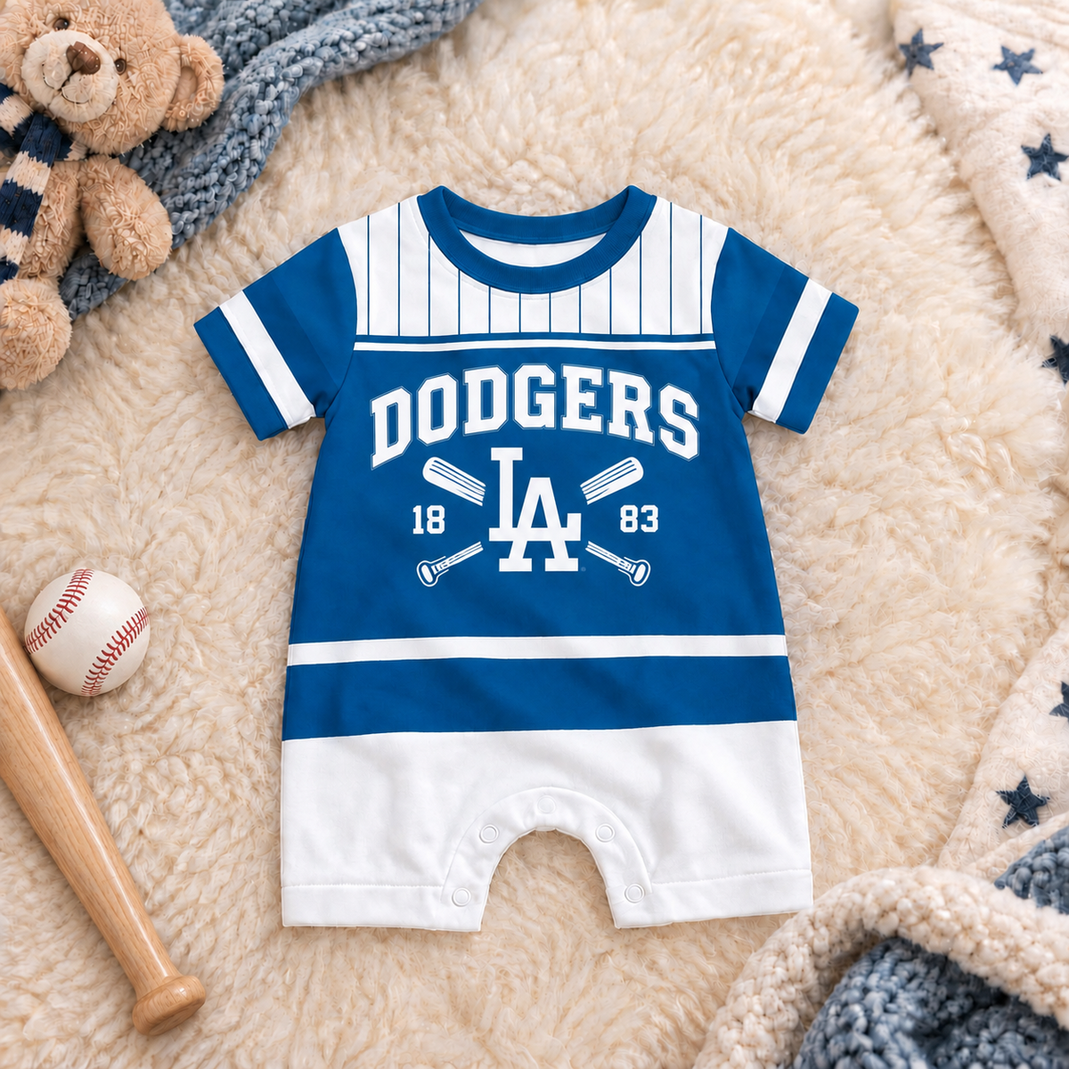 MLB x LAD Baseball Baby Romper