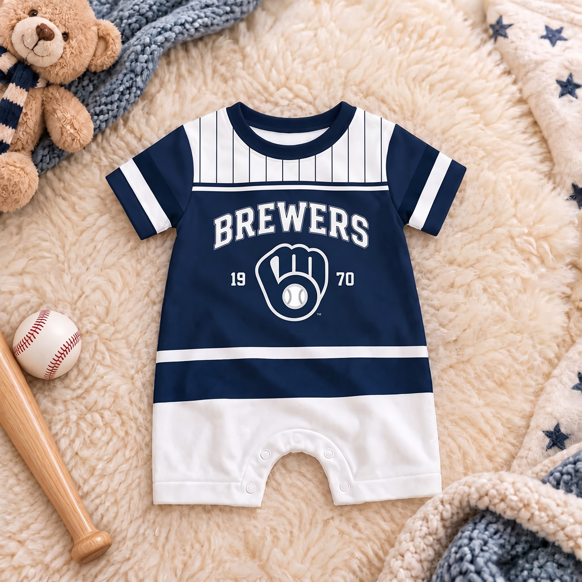 MLB x MIL Baseball Baby Romper