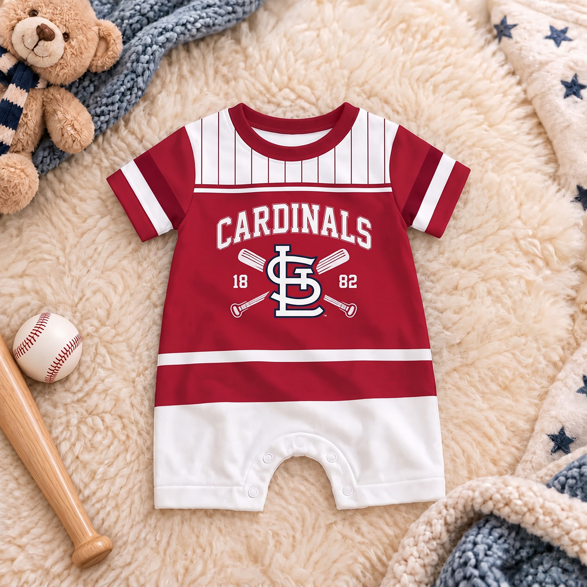MLB x STL Baseball Baby Romper