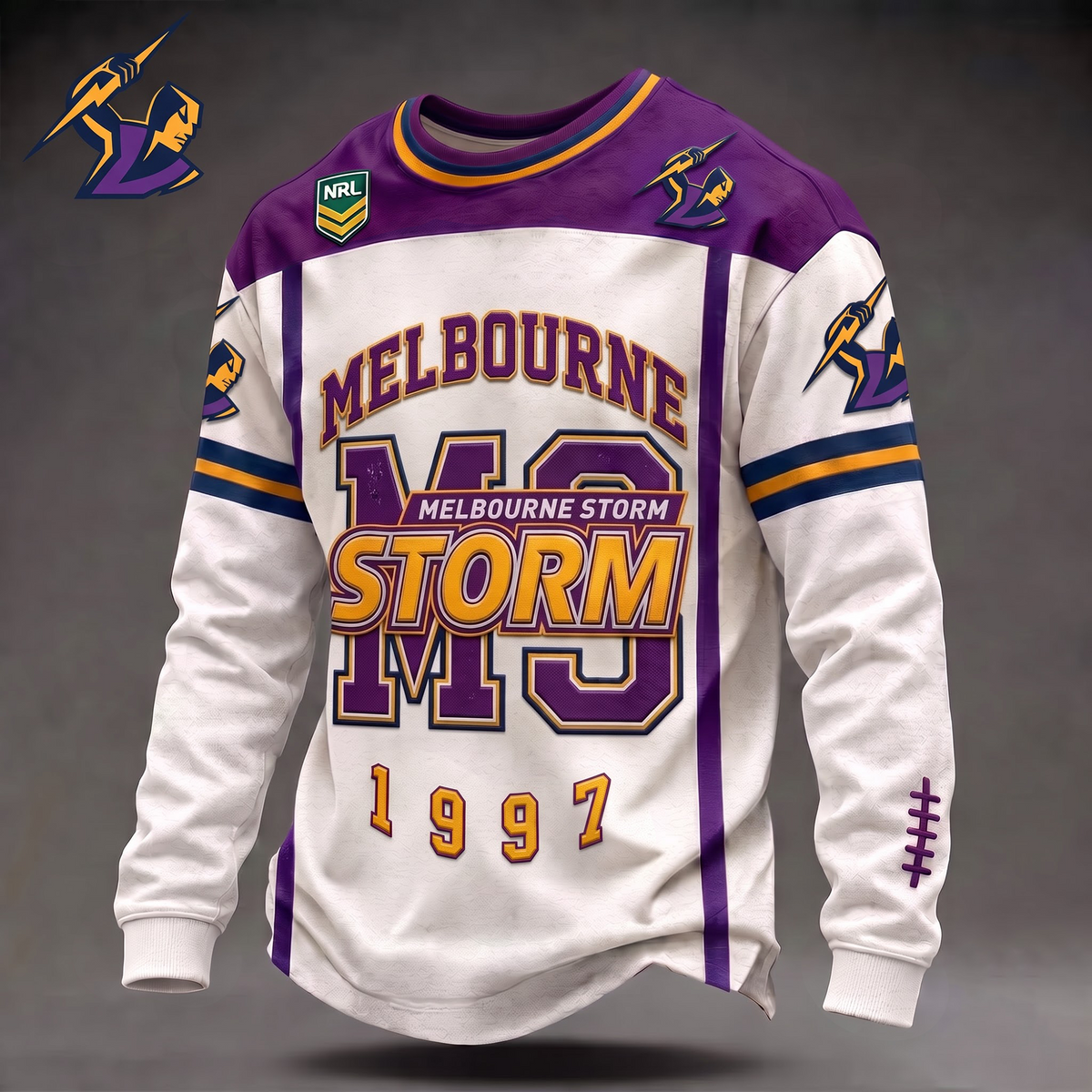 MS x Custom 1-of-1 Personalized NRL Team Vintage Distressed Long Sleeve Shirt