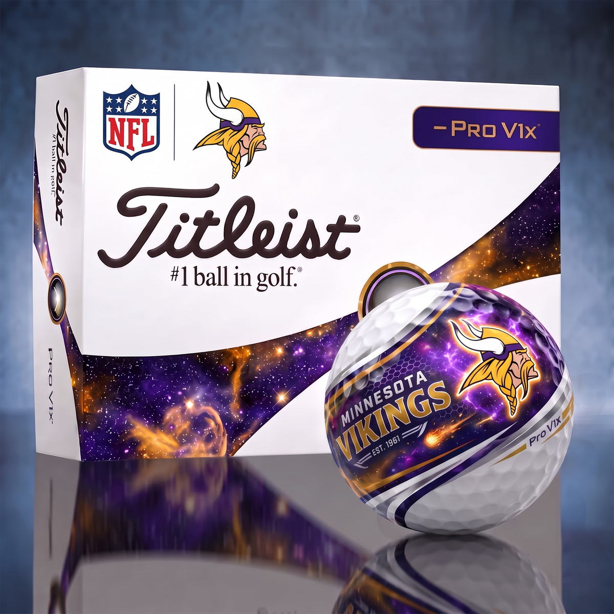 MV x Custom 1-of-1 NFL Team Galaxy Titleist Golf Balls Set