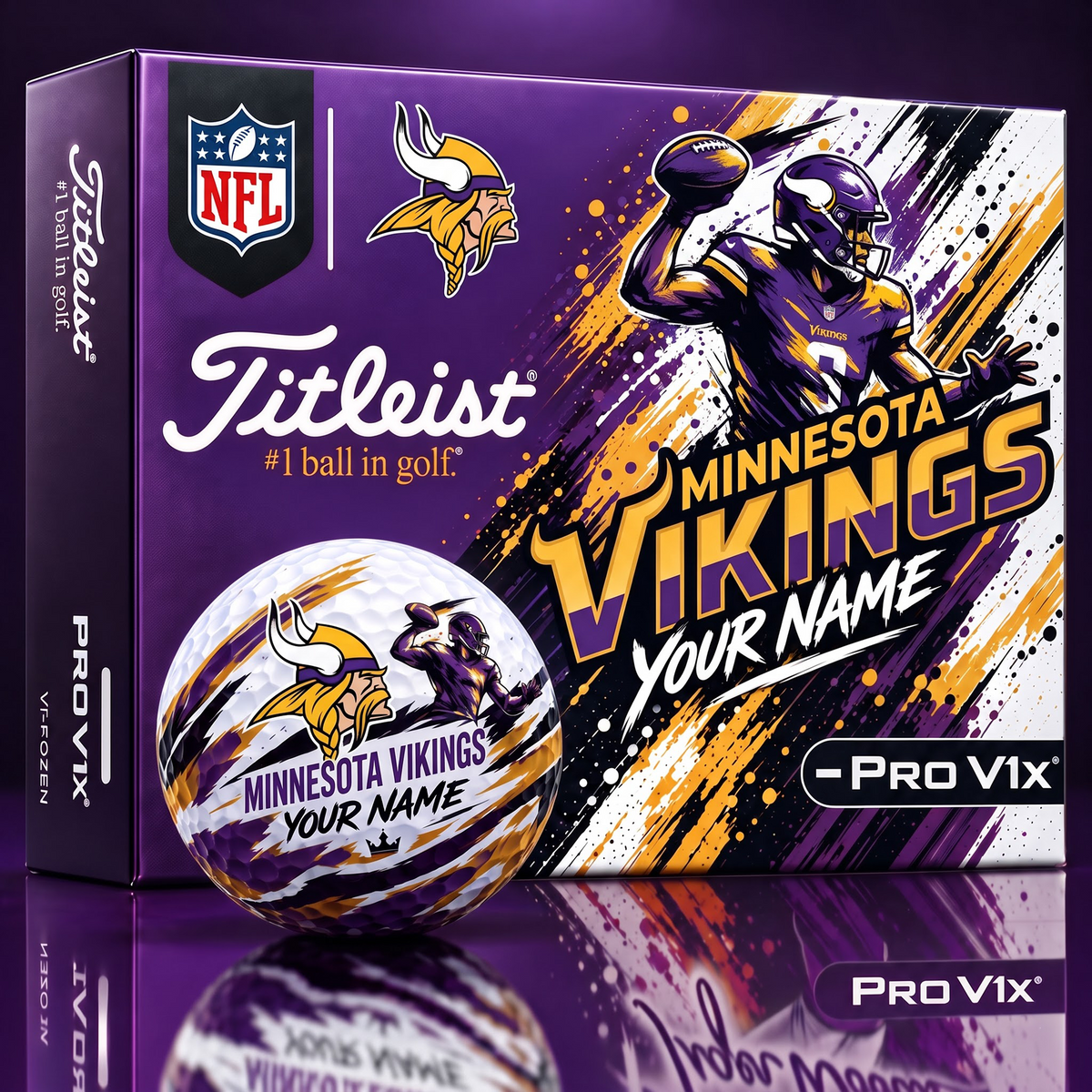 MV x Personalized NFL Titleist Pro V1x NFL Golf Balls