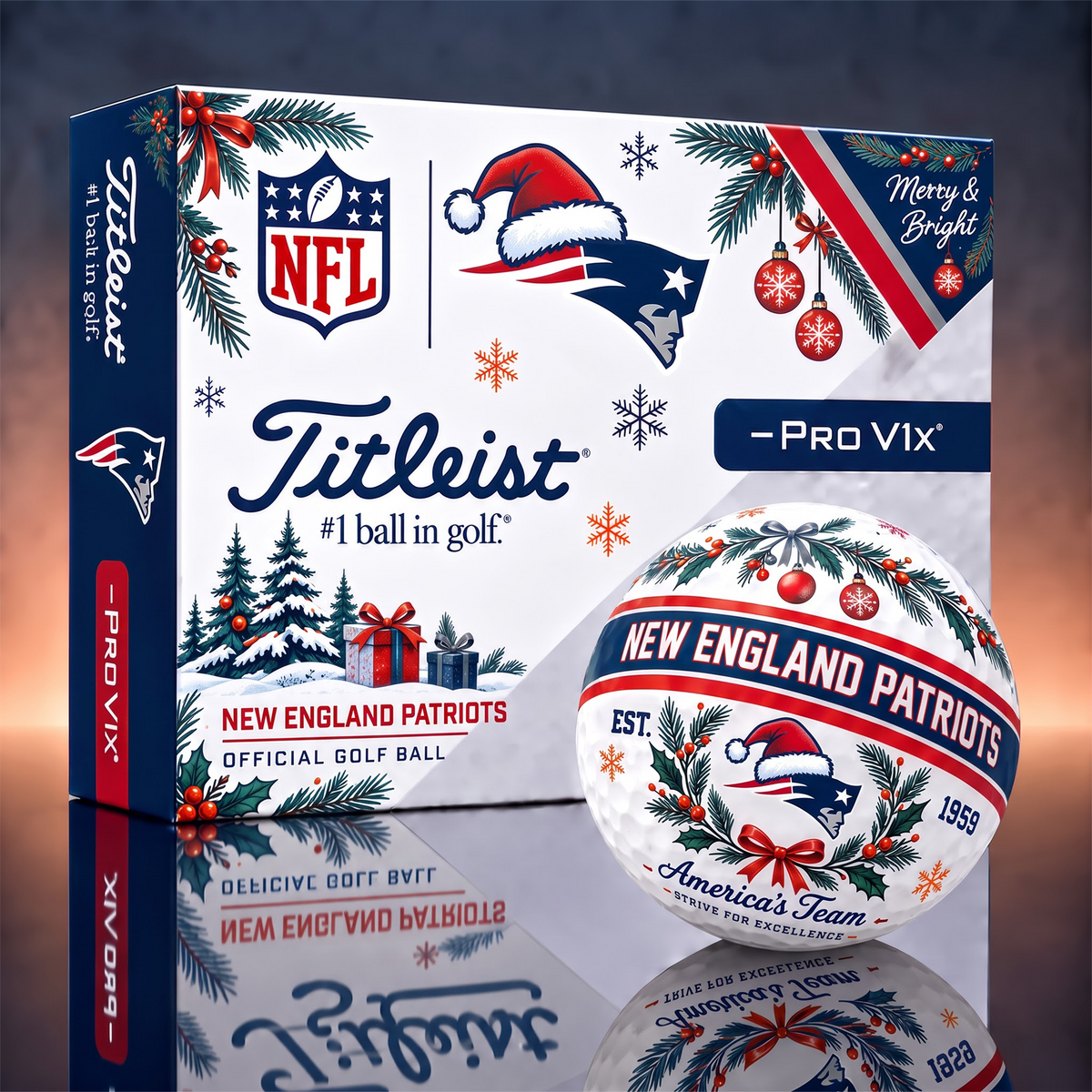 NEP x 1-OF-1 NFL TITLEIST CHRISTMAS  GOLF BALLS