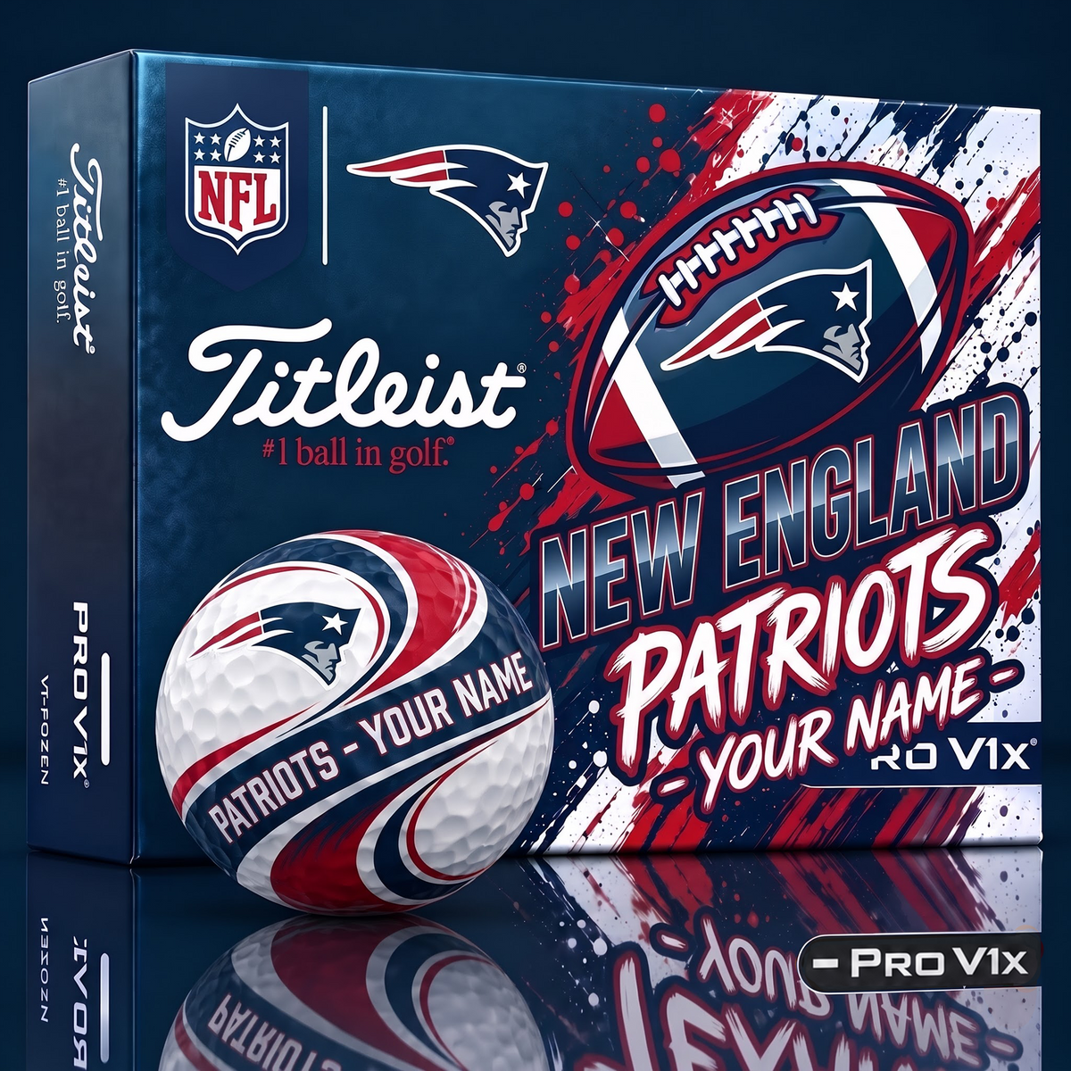 NEP x 1-of-1 Custom NFL Personalized Swirl Titleist Pro V1x Golf Balls