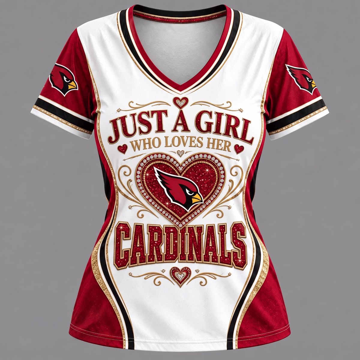 NFL x ARI Just A Girl V-Neck Shirt