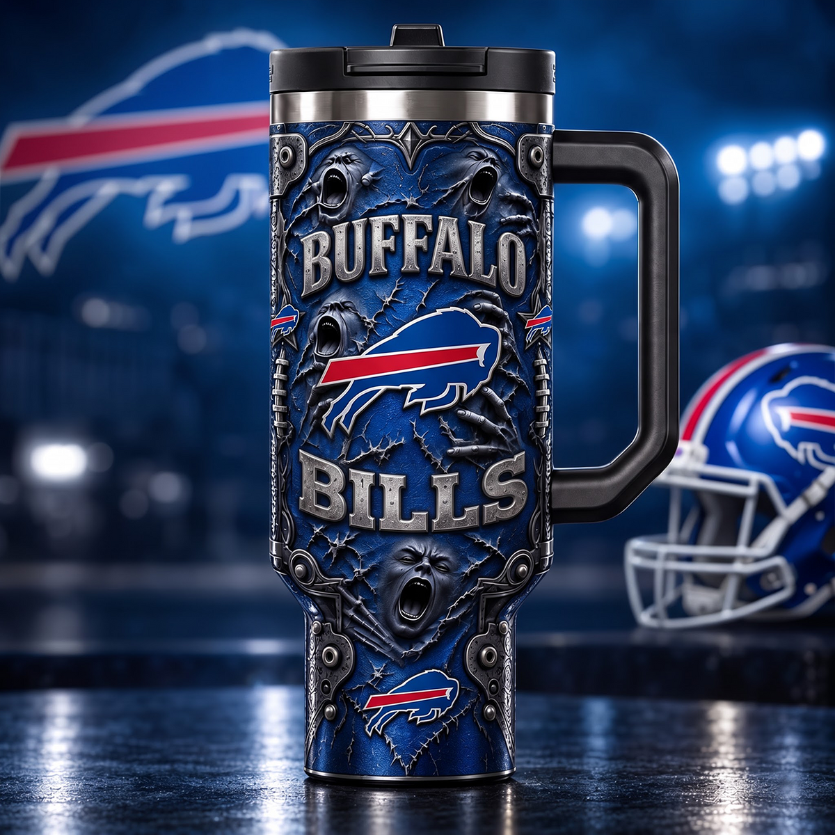 NFL x BUF Ghost 40oz Tumbler With Straw
