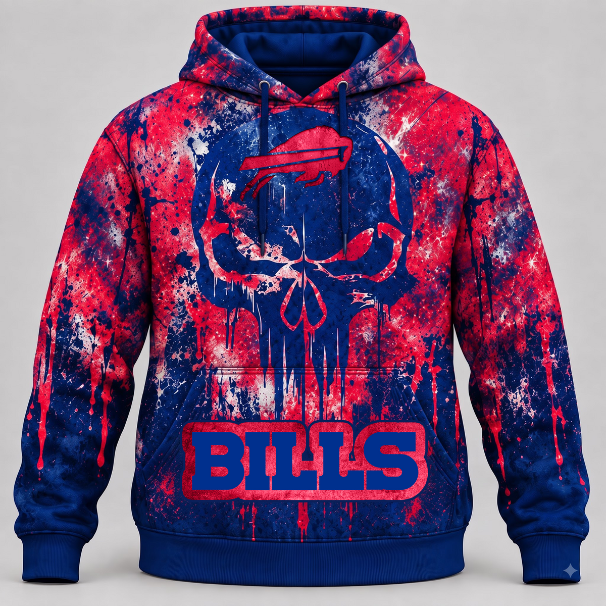 NFL x BUF Skull Team Color Premium Hoodie