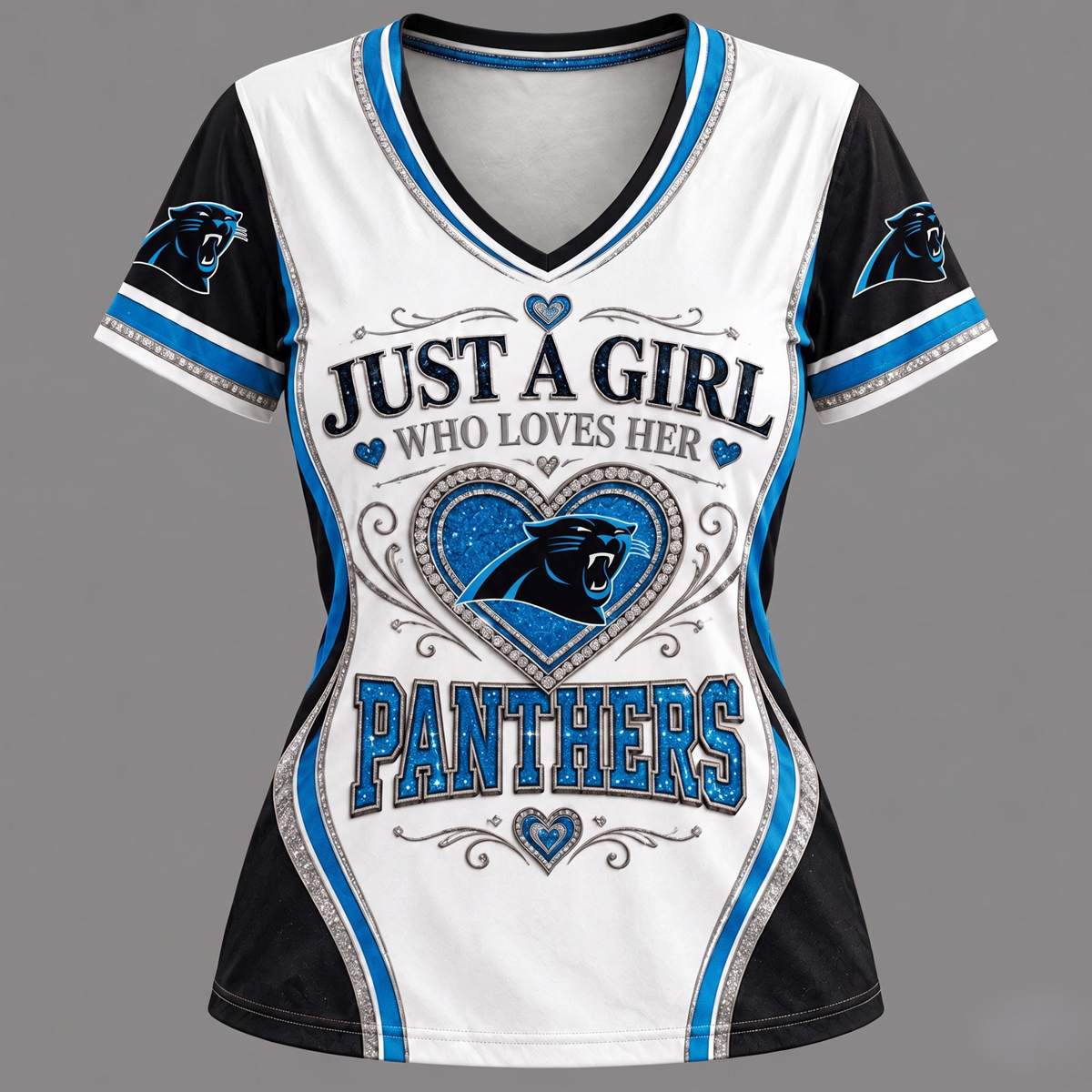 NFL x CAR Just A Girl V-Neck Shirt