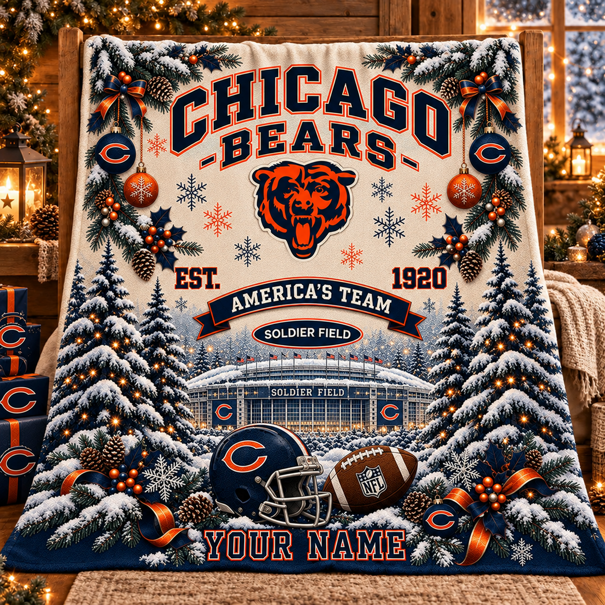 NFL x CHI America Personalized Name Blanket