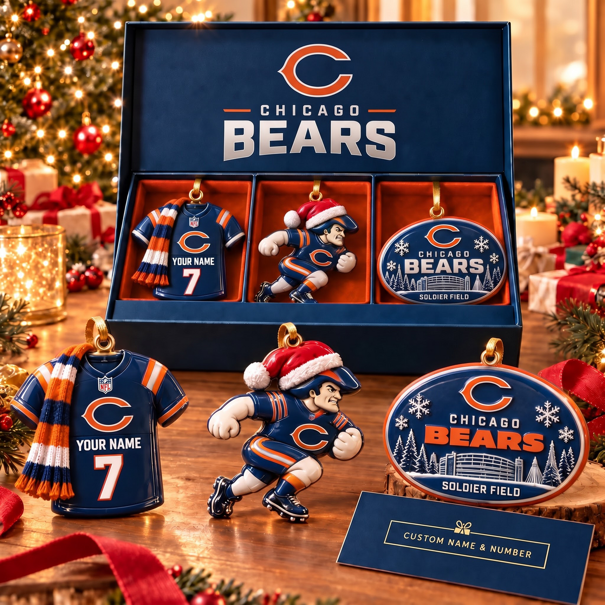 NFL x CHI Christmas Ornament Set