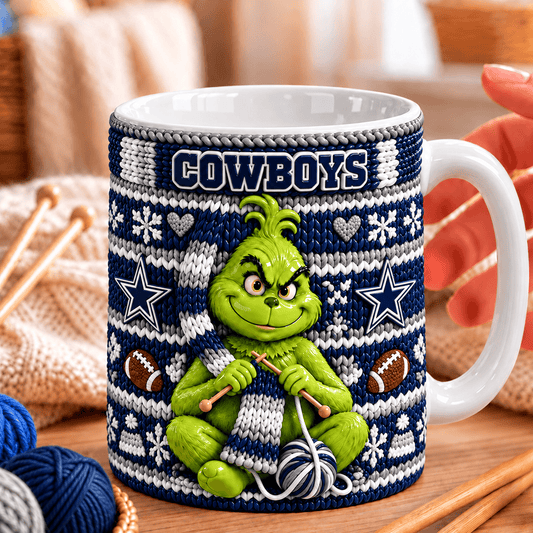 NFL x DAL Grinch Knitting Coffee Mug