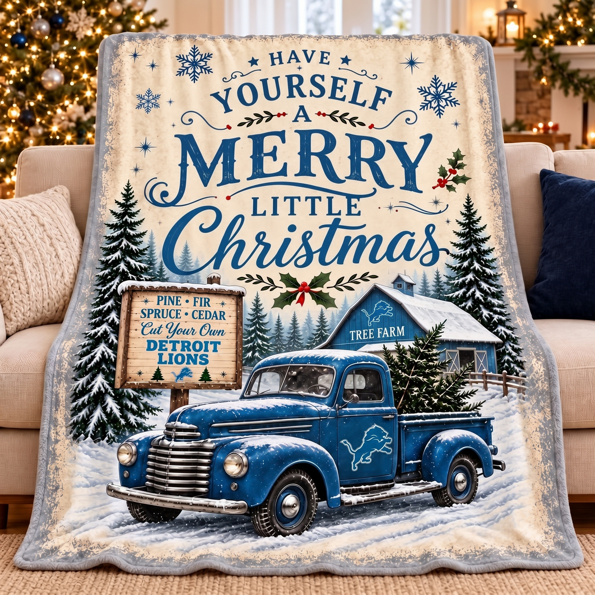 NFL x DET Tree Farm Premium Blanket