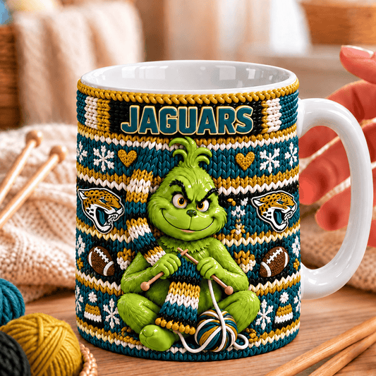 NFL x JAX Grinch Knitting Coffee Mug