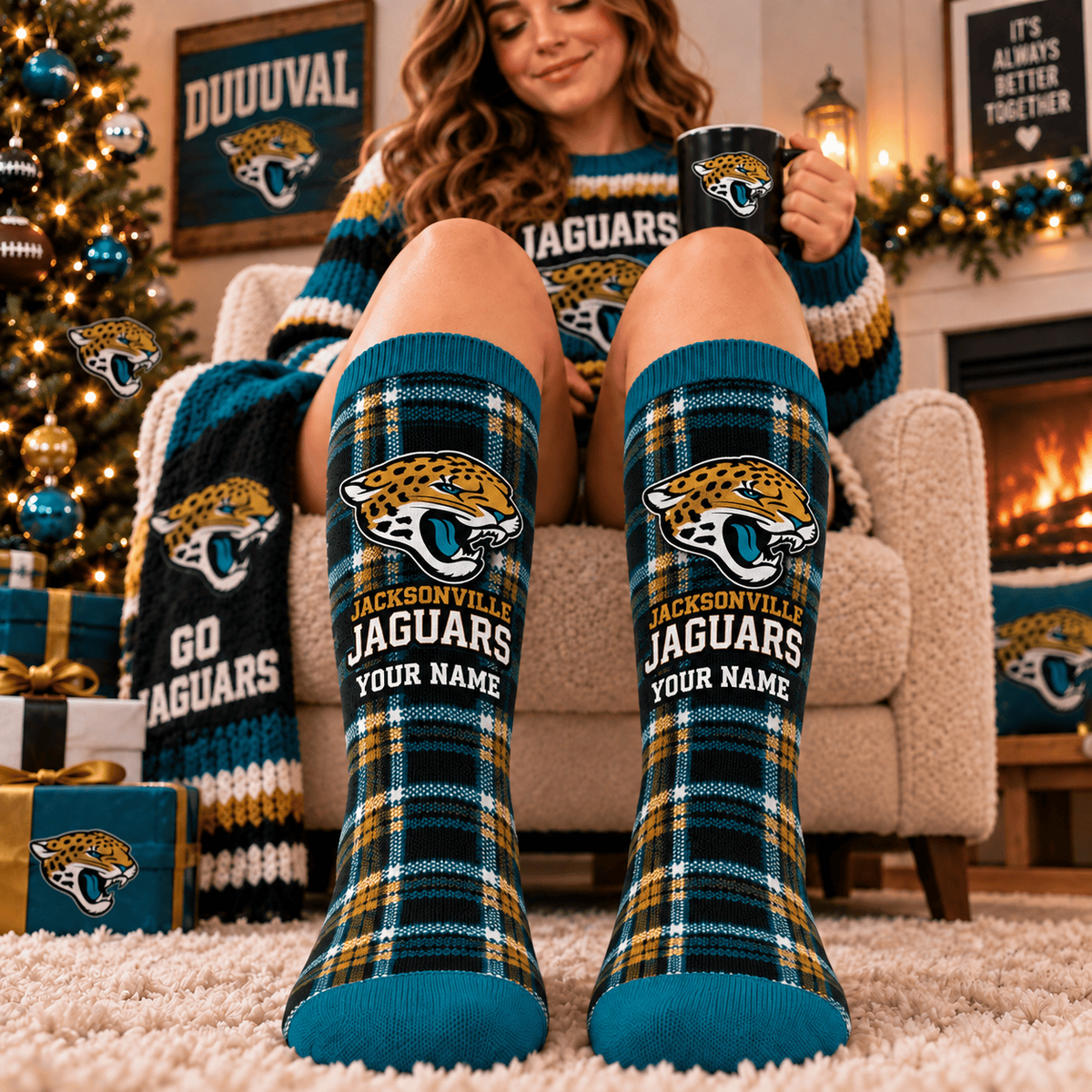 NFL x JAX Personalized Name New Socks
