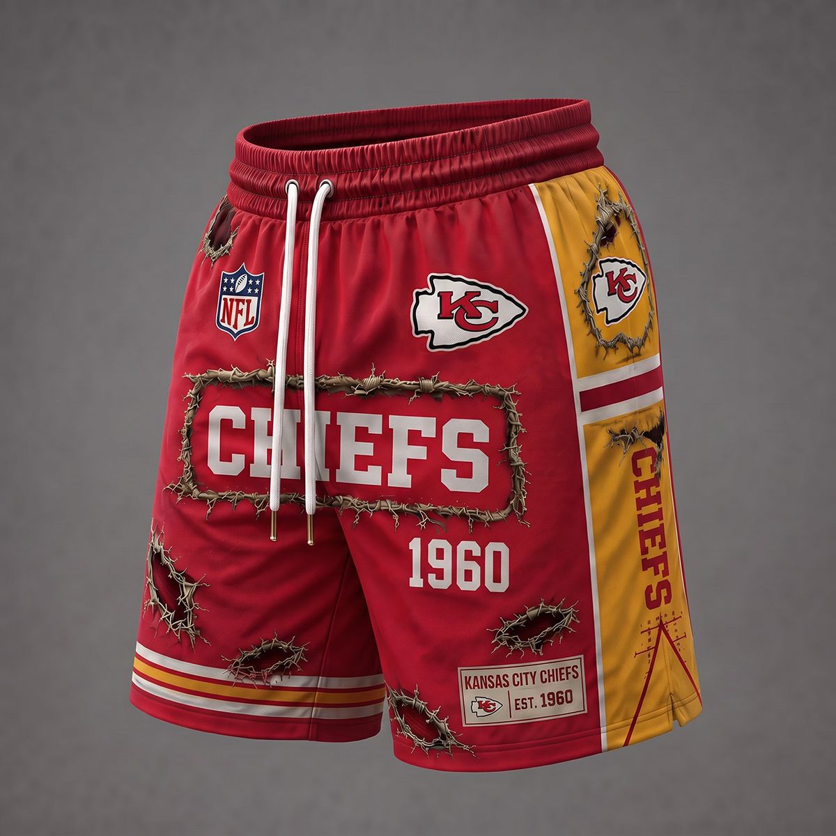 NFL x KC Distressed Shorts