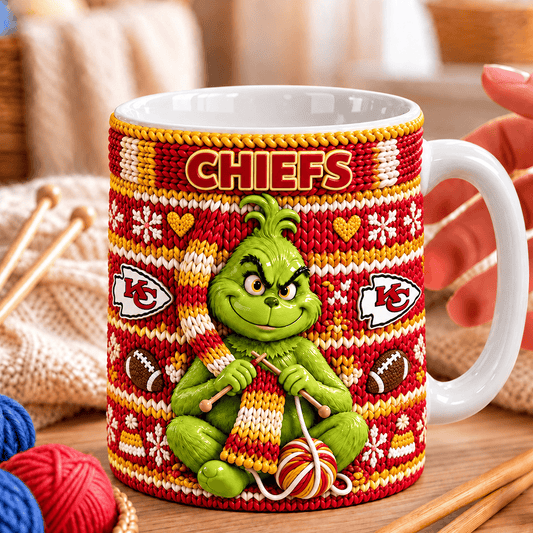 NFL x KC Grinch Knitting Coffee Mug