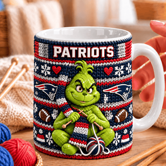 NFL x NE Grinch Knitting Coffee Mug