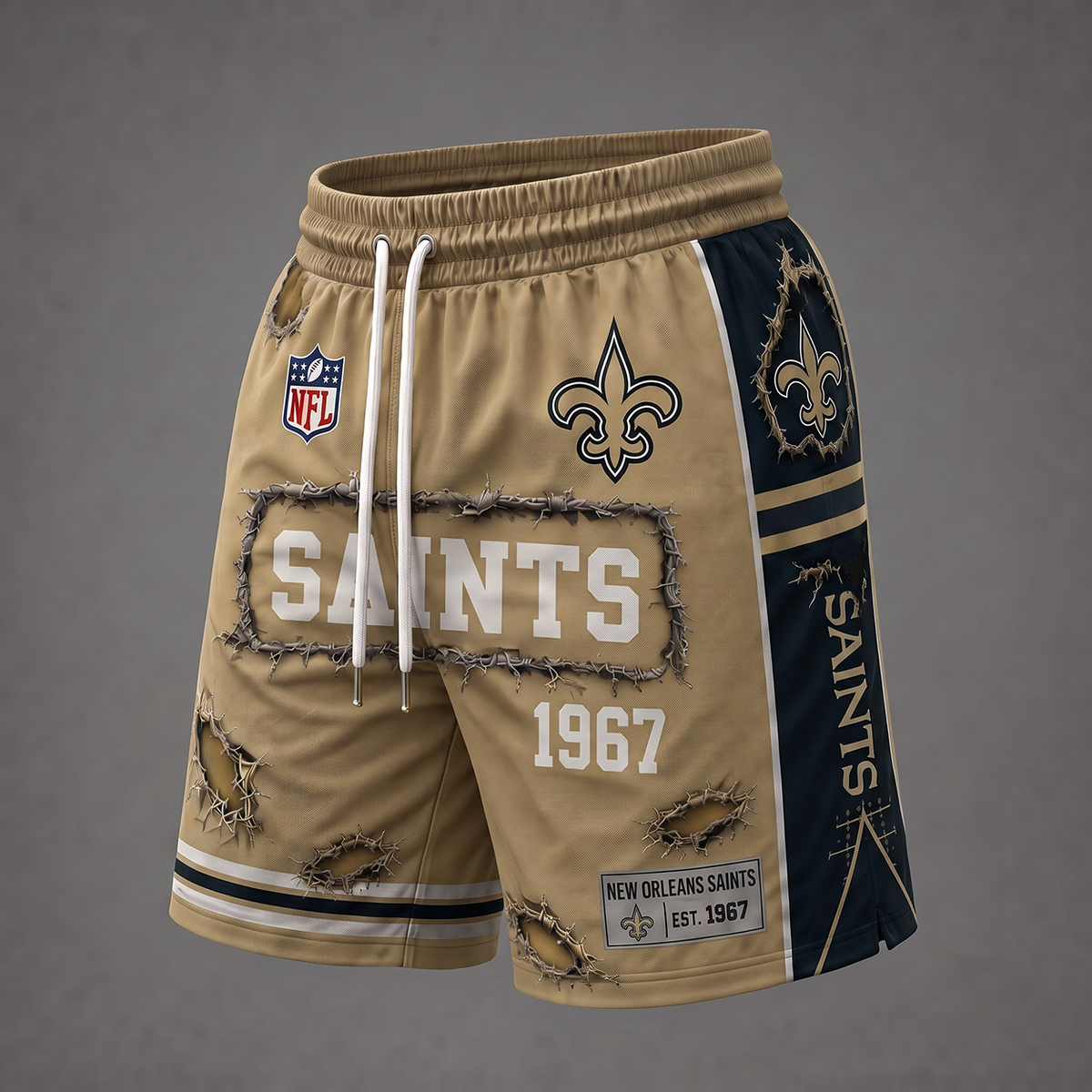 NFL x NO Distressed Shorts