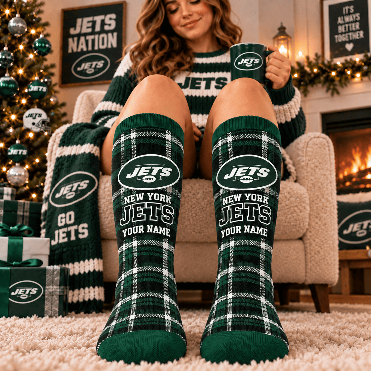 NFL x NYJ Personalized Name New Socks