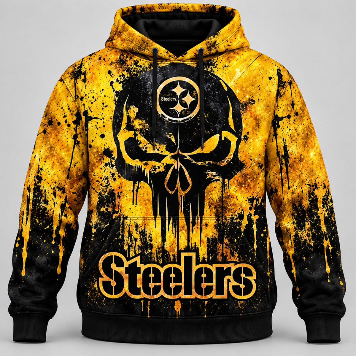NFL x PIT Skull Team Color Premium Hoodie