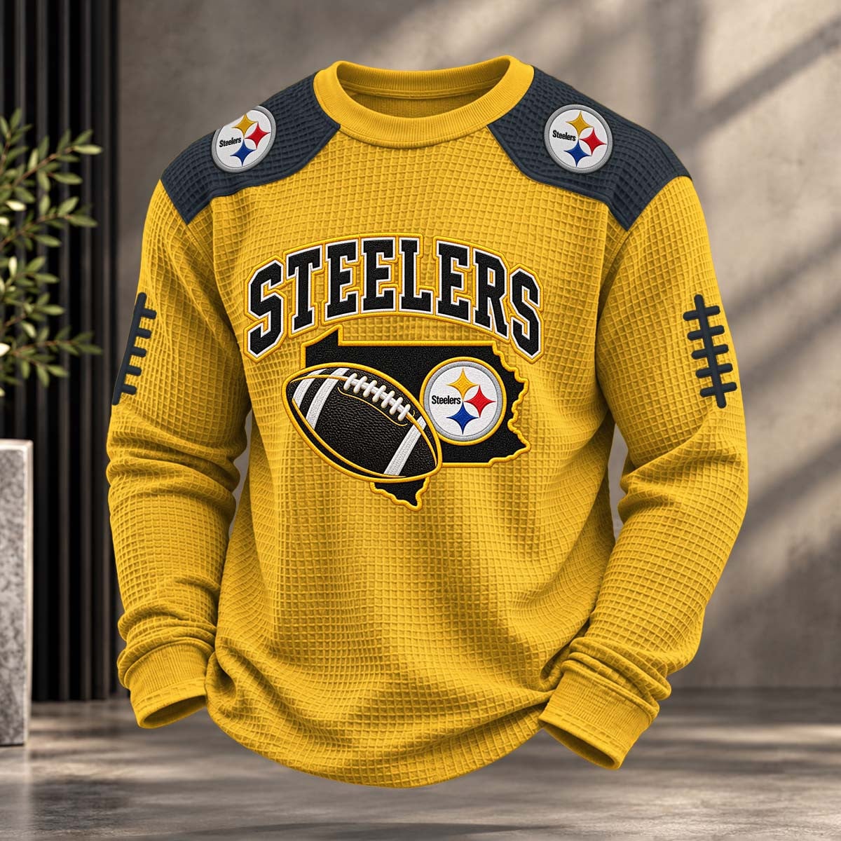 NFL x PIT Team Color Waffle Sweatshirt