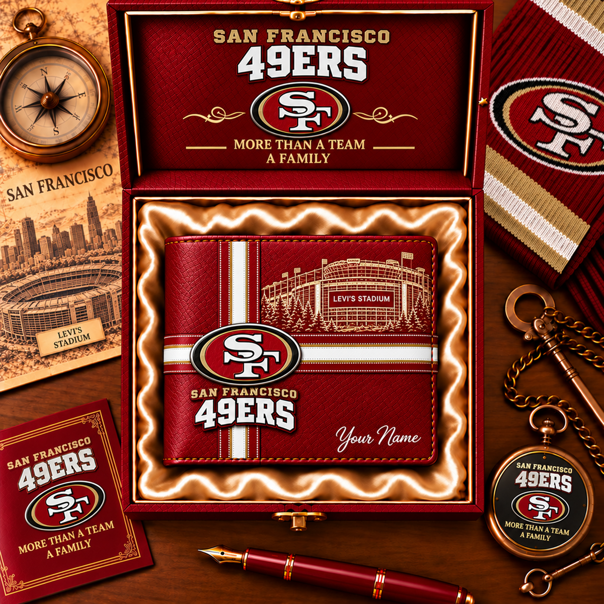 NFL x SF Custom Name Leather Wallet