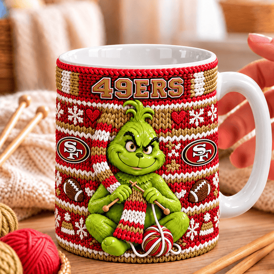 NFL x SF Grinch Knitting Coffee Mug