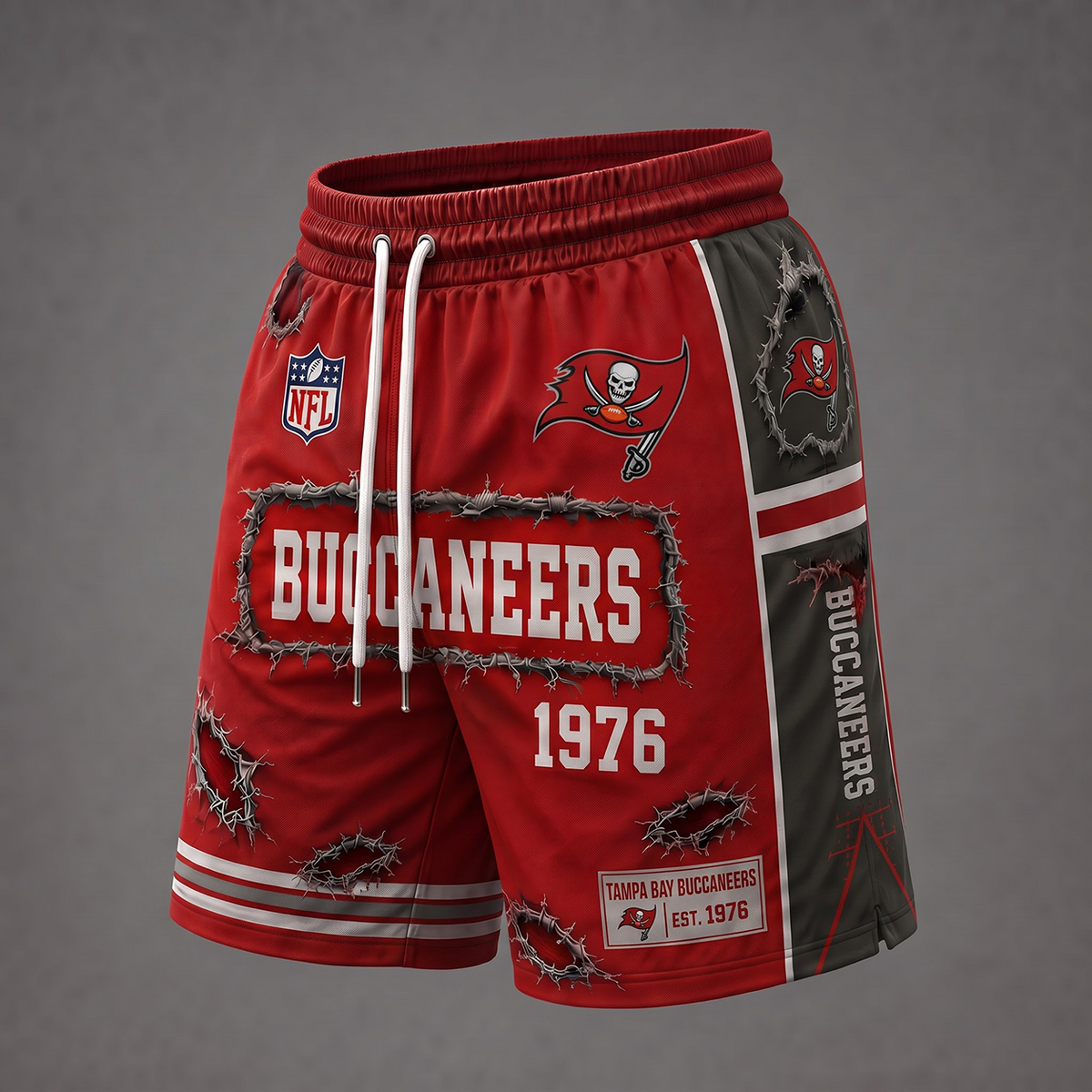 NFL x TB Distressed Shorts