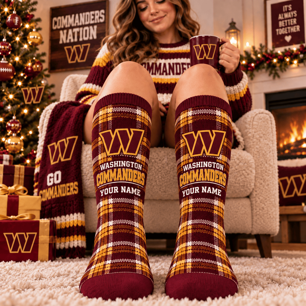 NFL x WAS Personalized Name New Socks