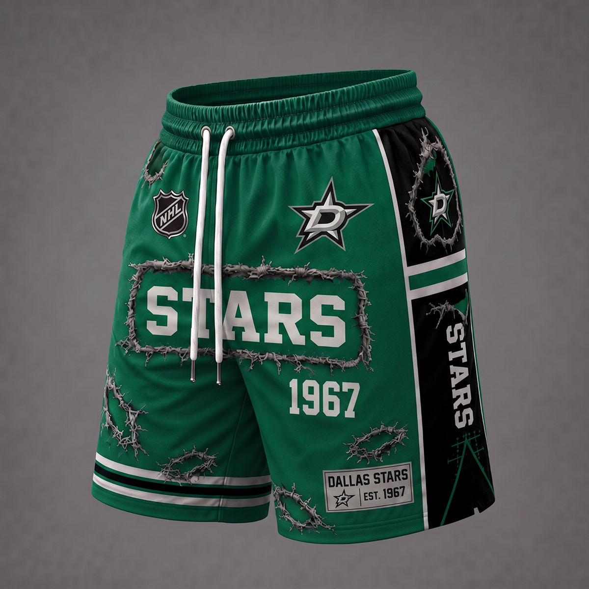 NHL x DAL Distressed Shorts