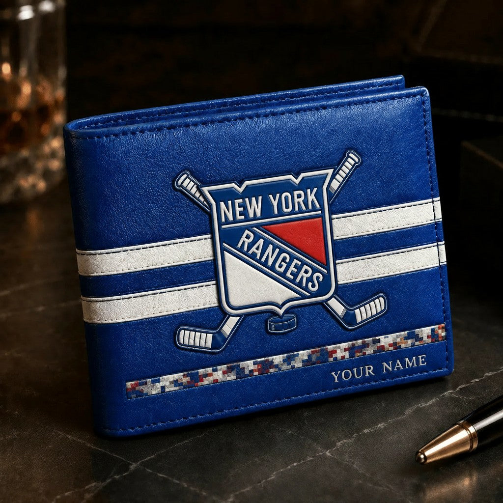 NHL x NYR Special Personalized Name Leather Wallet