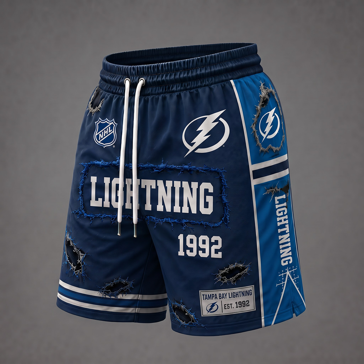 NHL x TB Distressed Shorts